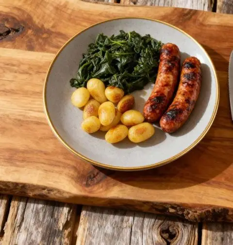 Spinazie met krielaardappeltjes