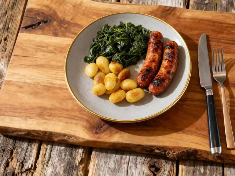 Spinazie met krielaardappeltjes