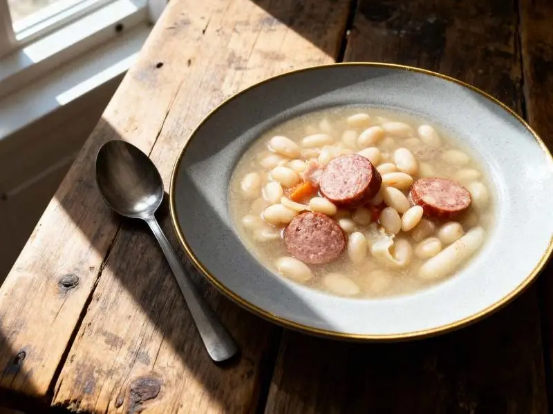 Witte bonensoep met worst